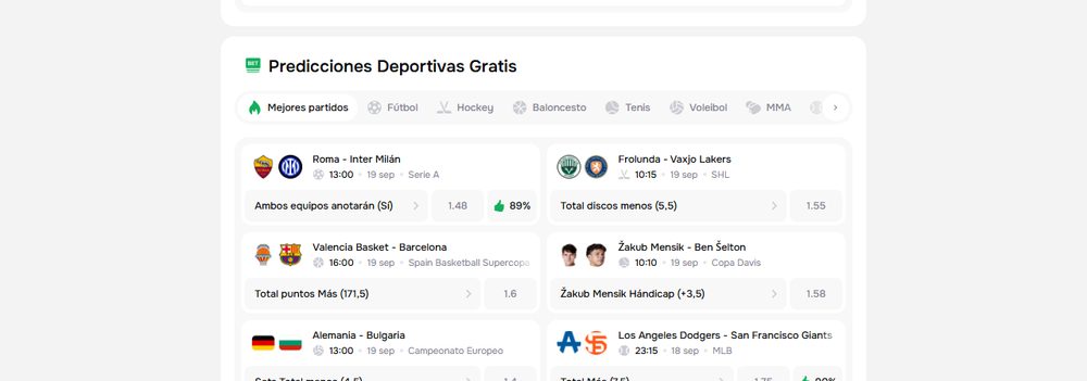 Estadísticas y H2H en Scores24