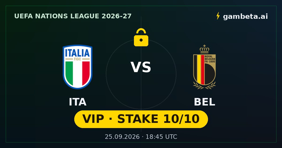 Italia vs Bélgica, UEFA Nations League: Stake Máximo 10/10 de Gambeta, pronóstico VIP