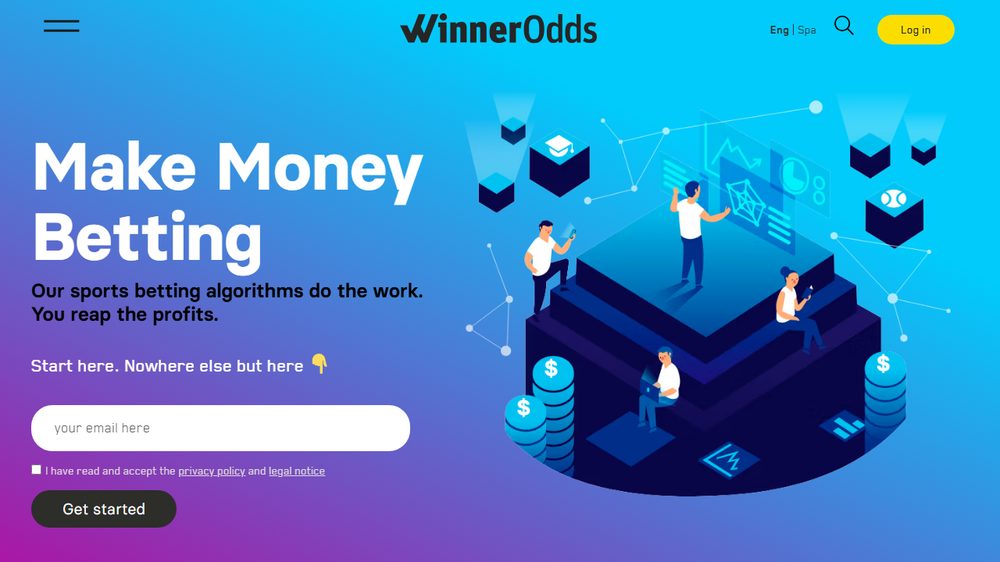 Portada de WinnerOdds pidiendo el email antes de mostrar precios