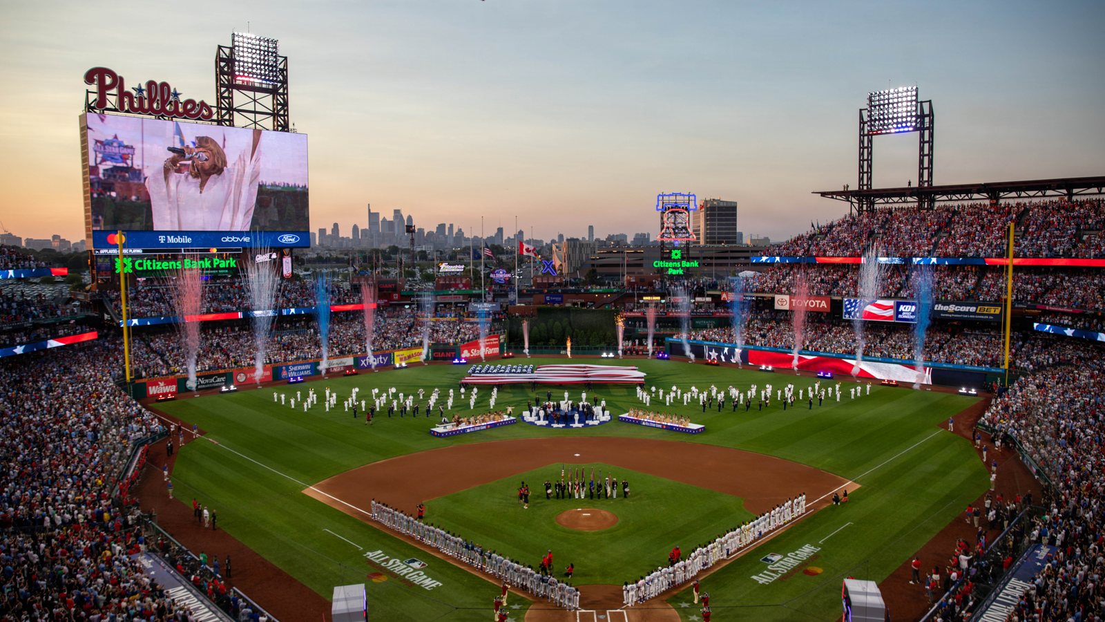 Baseball players during an MLB game
