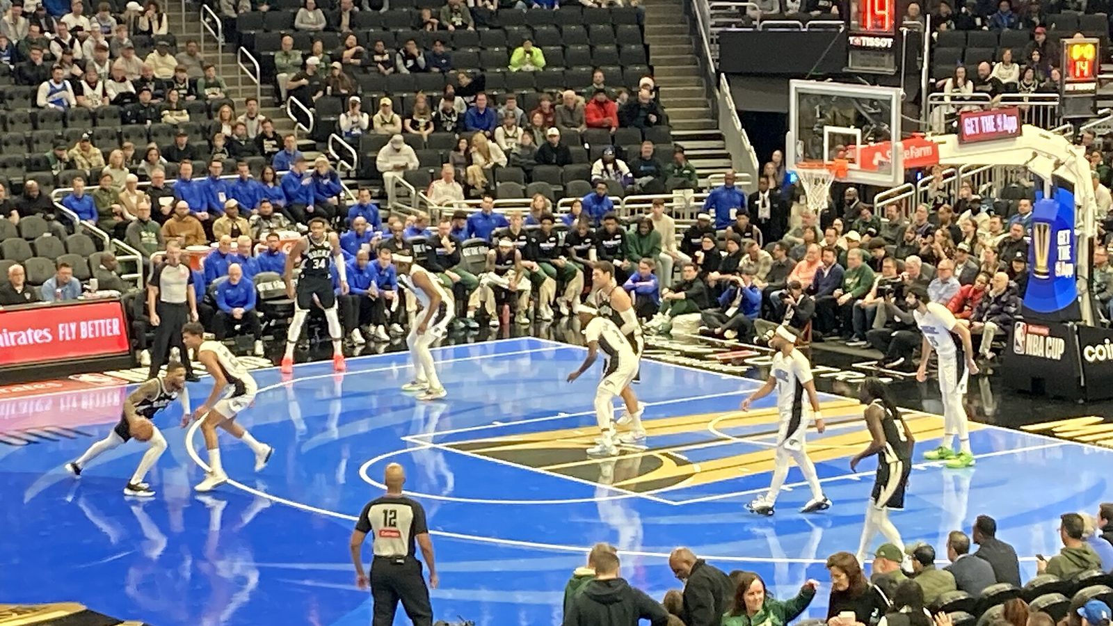NBA team running the court on a fast break